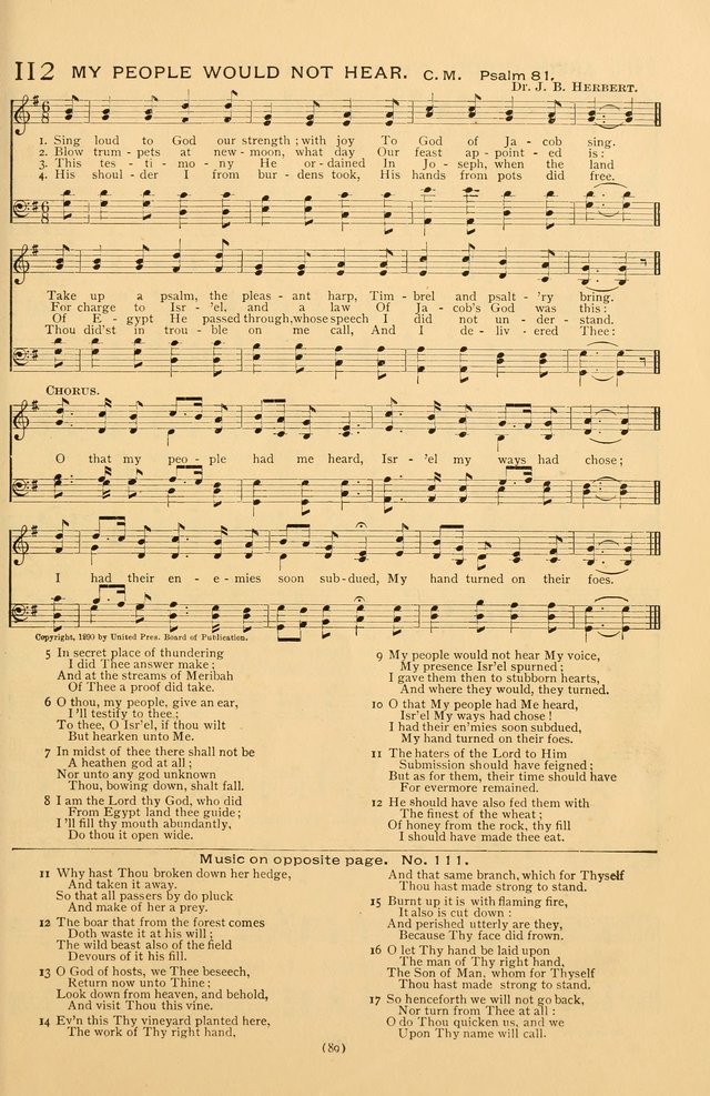 Bible Songs: consisting of selections from the Psalms set to music suitable for Sabbath Schools, prayer meetings, etc. page 89