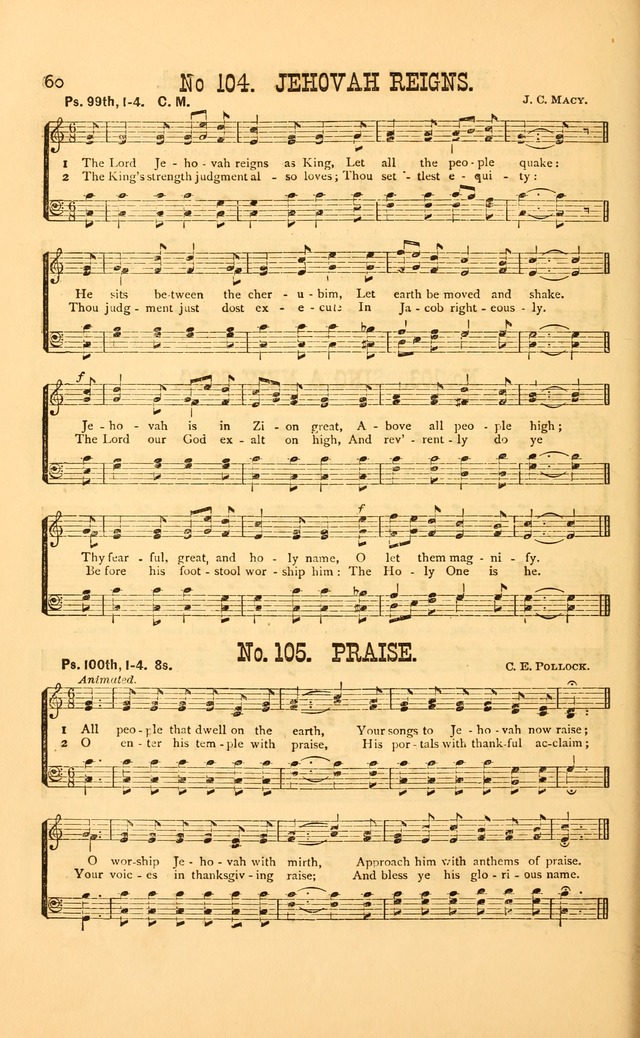 Bible Songs: consisting of selections from the psalms, set to music, suitable for Sabbath Schools, Prayer Meetings, etc. page 60
