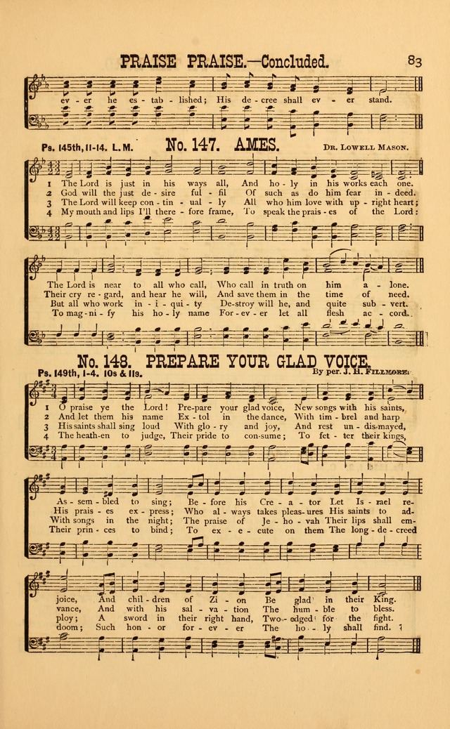 Bible Songs: consisting of selections from the psalms, set to music, suitable for Sabbath Schools, Prayer Meetings, etc. page 83