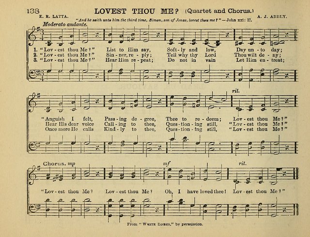 The Banner of Victory: a choice selection of songs, duets, quartets, and choruses, for Sunday schools, prayer and praise meetings, and the fireside page 138