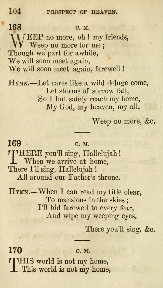 The Chorus: or, a collection of choruses and hymns, selected and original, adapted especially to the class-room, and to meetings for prayer and Christian conference (7th ed., Imp. and Enl.) page 104