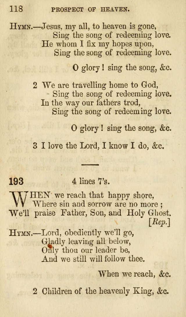 The Chorus: or, a collection of choruses and hymns, selected and original, adapted especially to the class-room, and to meetings for prayer and Christian conference (7th ed., Imp. and Enl.) page 118