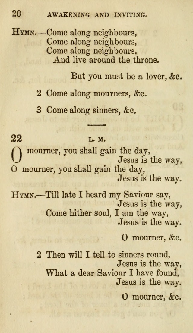 The Chorus: or, a collection of choruses and hymns, selected and original, adapted especially to the class-room, and to meetings for prayer and Christian conference (7th ed., Imp. and Enl.) page 20