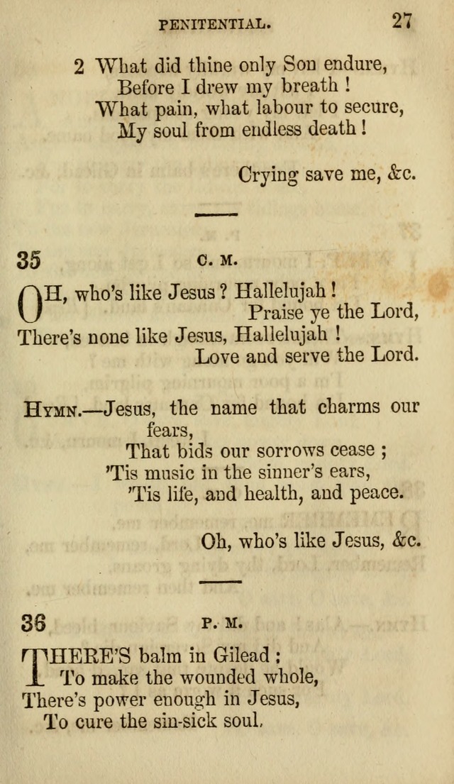 The Chorus: or, a collection of choruses and hymns, selected and original, adapted especially to the class-room, and to meetings for prayer and Christian conference (7th ed., Imp. and Enl.) page 27