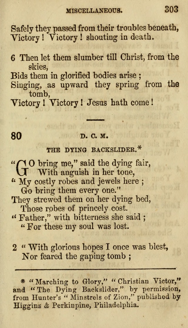 The Chorus: or, a collection of choruses and hymns, selected and original, adapted especially to the class-room, and to meetings for prayer and Christian conference (7th ed., Imp. and Enl.) page 303