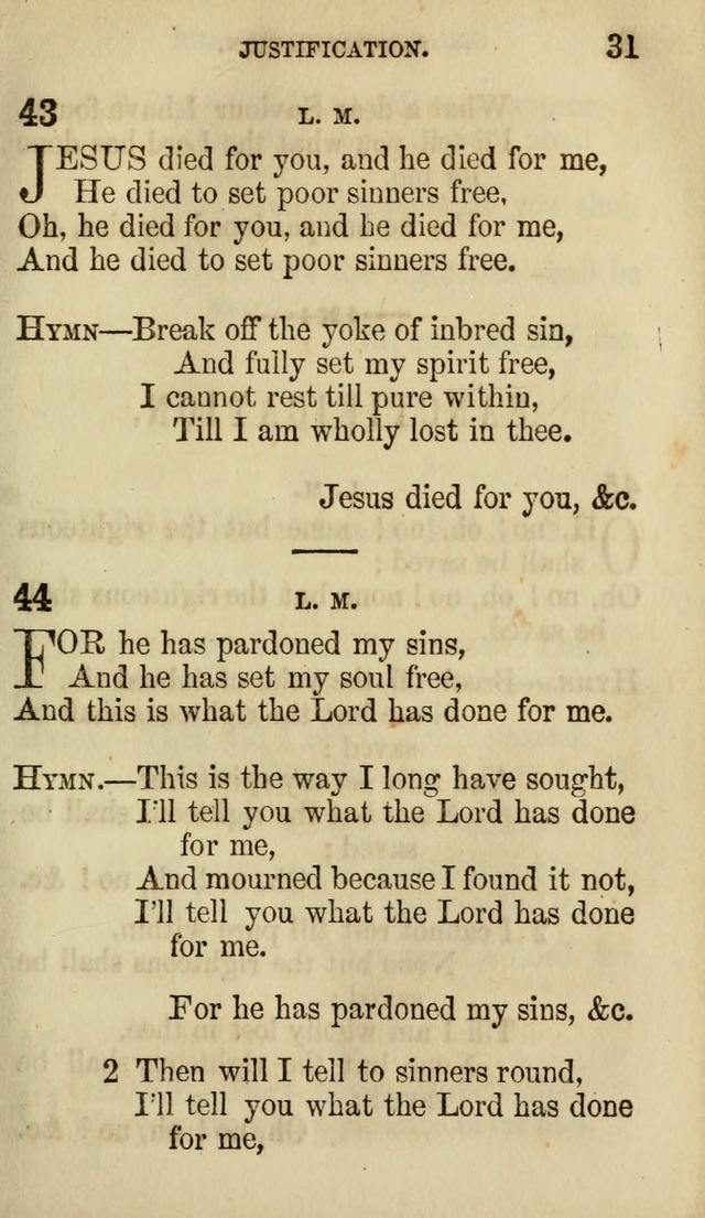 The Chorus: or, a collection of choruses and hymns, selected and original, adapted especially to the class-room, and to meetings for prayer and Christian conference (7th ed., Imp. and Enl.) page 31