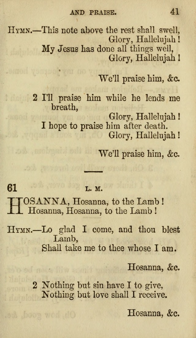 The Chorus: or, a collection of choruses and hymns, selected and original, adapted especially to the class-room, and to meetings for prayer and Christian conference (7th ed., Imp. and Enl.) page 41