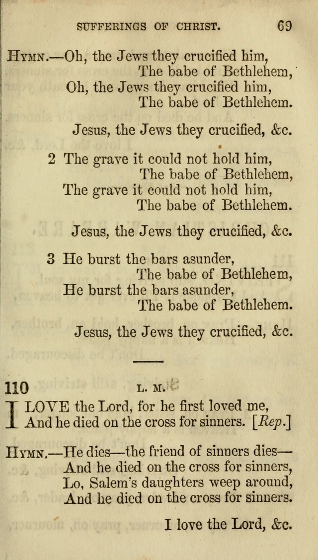 The Chorus: or, a collection of choruses and hymns, selected and original, adapted especially to the class-room, and to meetings for prayer and Christian conference (7th ed., Imp. and Enl.) page 69