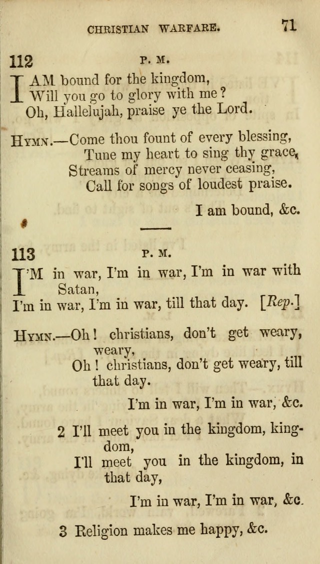 The Chorus: or, a collection of choruses and hymns, selected and original, adapted especially to the class-room, and to meetings for prayer and Christian conference (7th ed., Imp. and Enl.) page 71