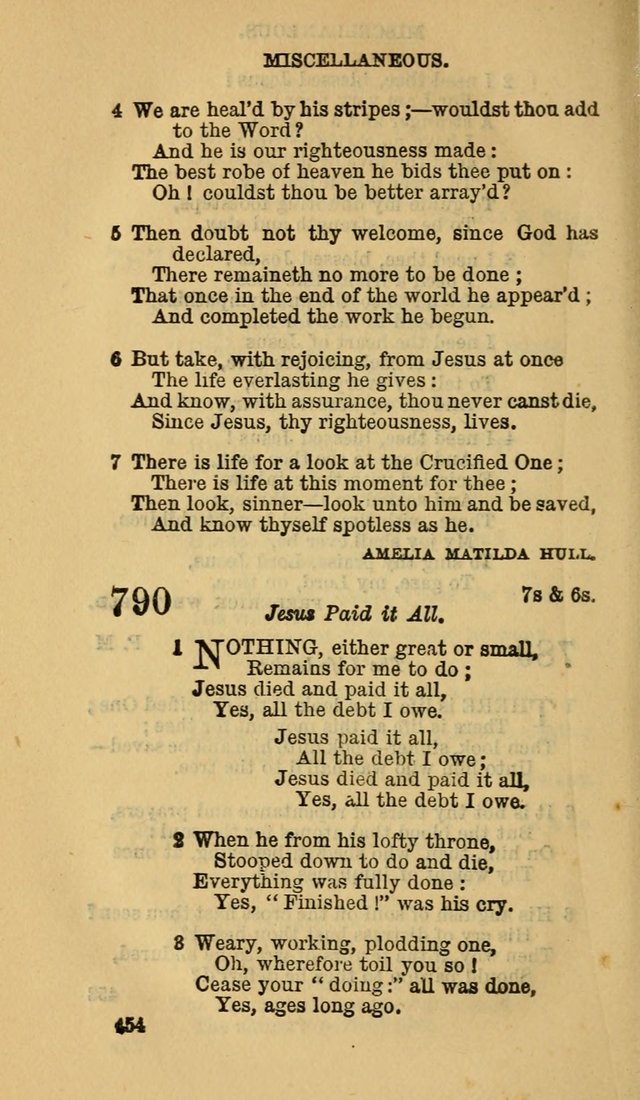 The Canadian Baptist Hymn Book page 454
