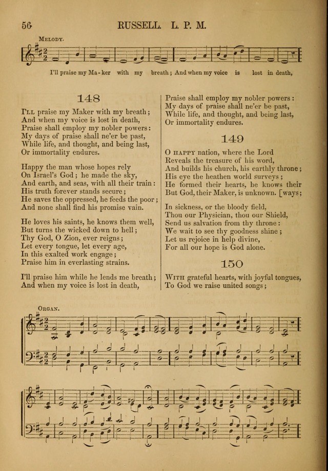 Church Choral-Book: containing tunes and hymns for congregational singing, and adapted to choirs and social worship page 56