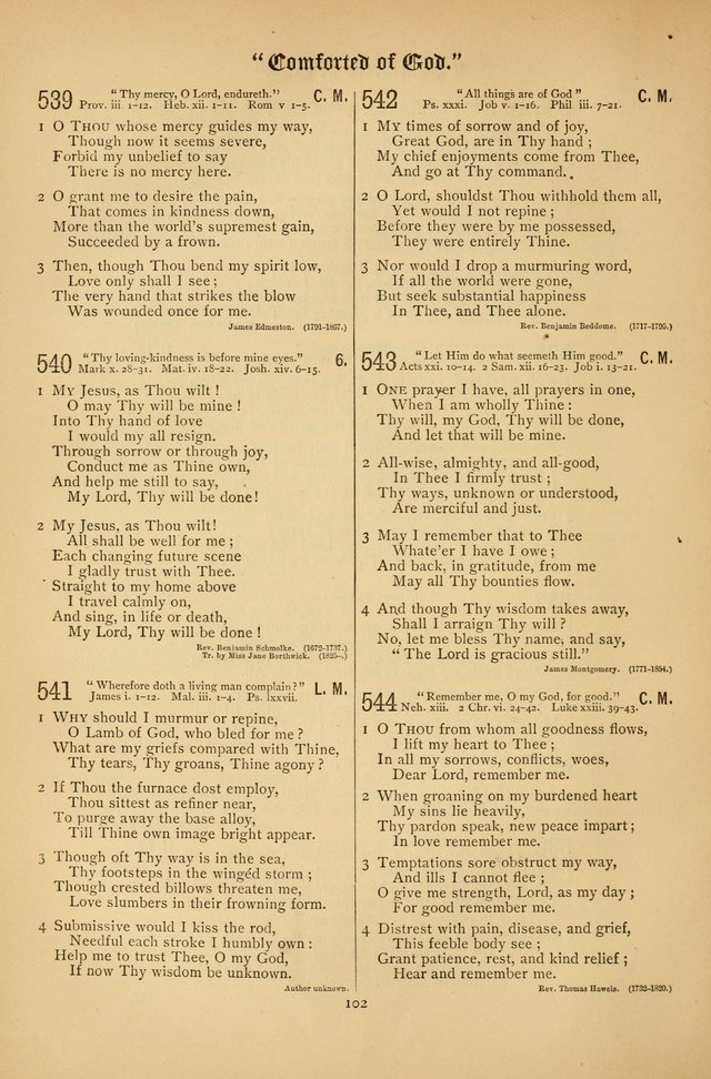 The Clifton Chapel Collection of "Psalms, Hymns, and Spiritual Songs": for public, social and family worship and private devotions at the Sanitarium, Clifton Springs, N. Y. page 102