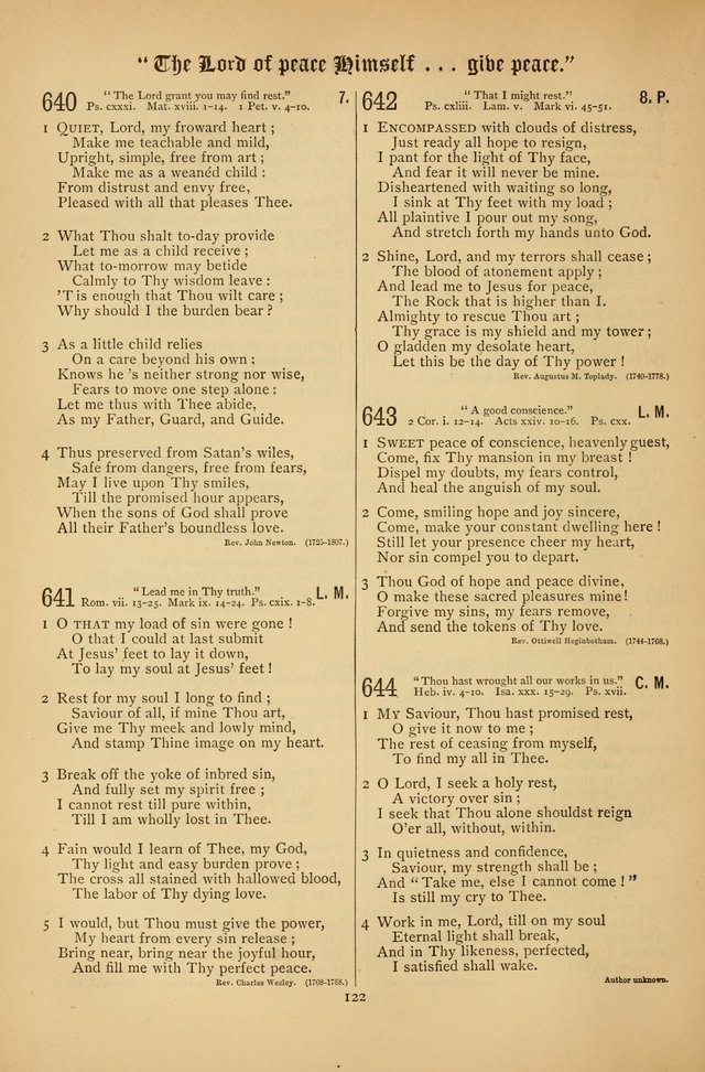 The Clifton Chapel Collection of "Psalms, Hymns, and Spiritual Songs": for public, social and family worship and private devotions at the Sanitarium, Clifton Springs, N. Y. page 122