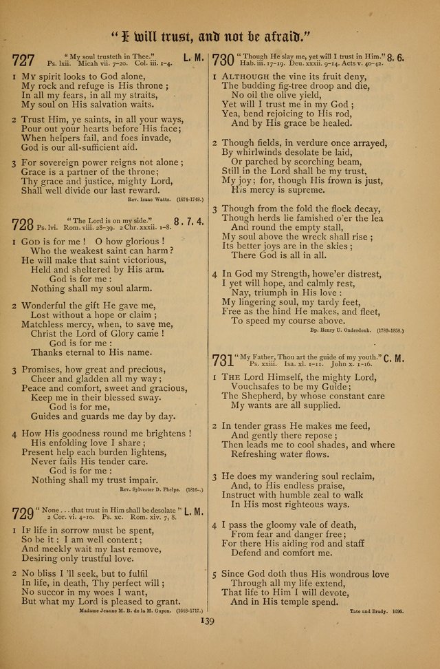 The Clifton Chapel Collection of "Psalms, Hymns, and Spiritual Songs": for public, social and family worship and private devotions at the Sanitarium, Clifton Springs, N. Y. page 139