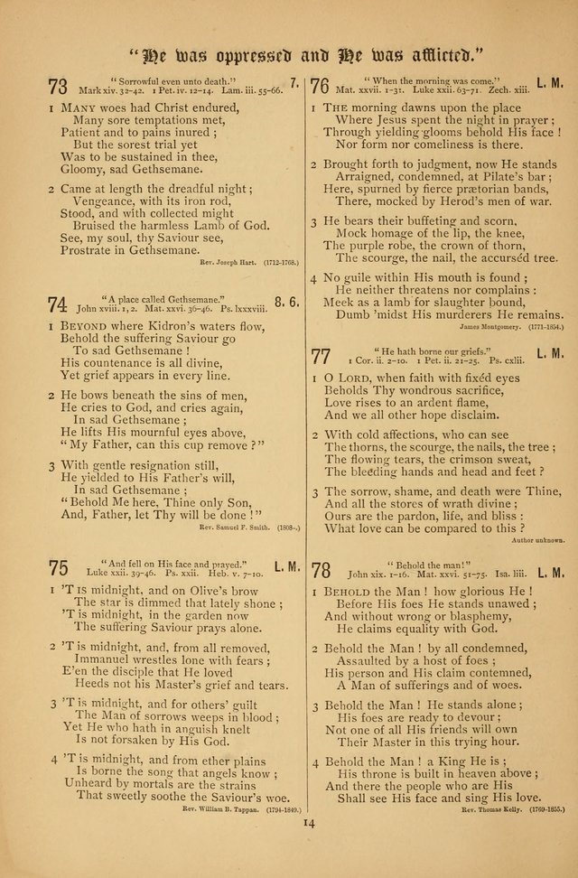 The Clifton Chapel Collection of "Psalms, Hymns, and Spiritual Songs": for public, social and family worship and private devotions at the Sanitarium, Clifton Springs, N. Y. page 14