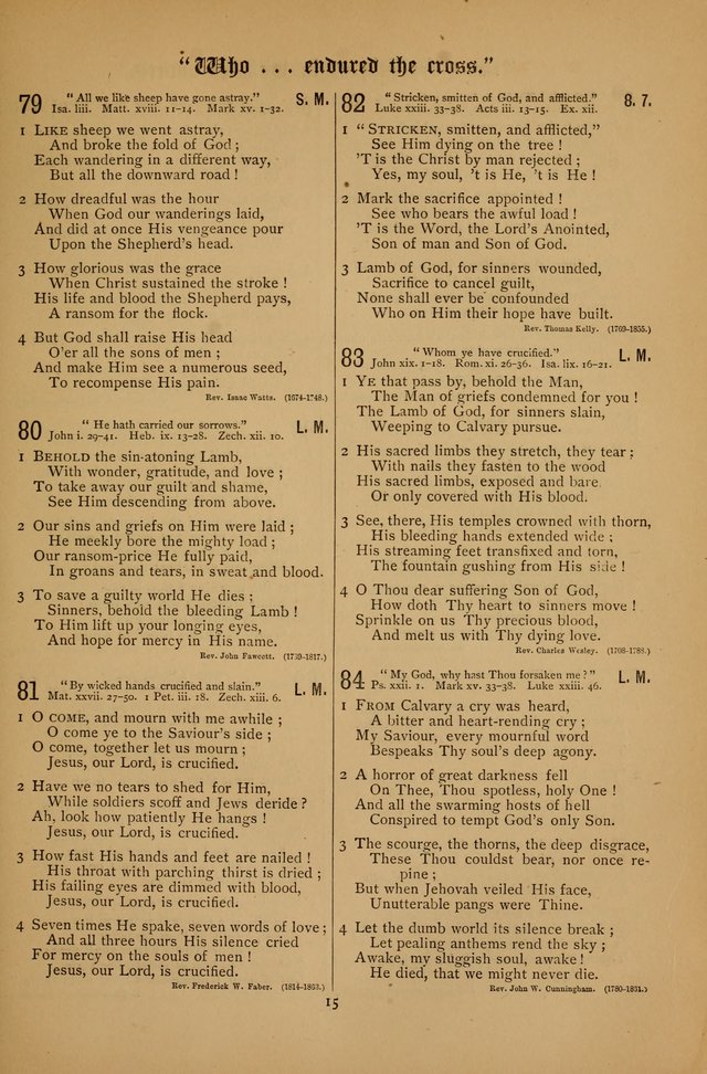The Clifton Chapel Collection of "Psalms, Hymns, and Spiritual Songs": for public, social and family worship and private devotions at the Sanitarium, Clifton Springs, N. Y. page 15