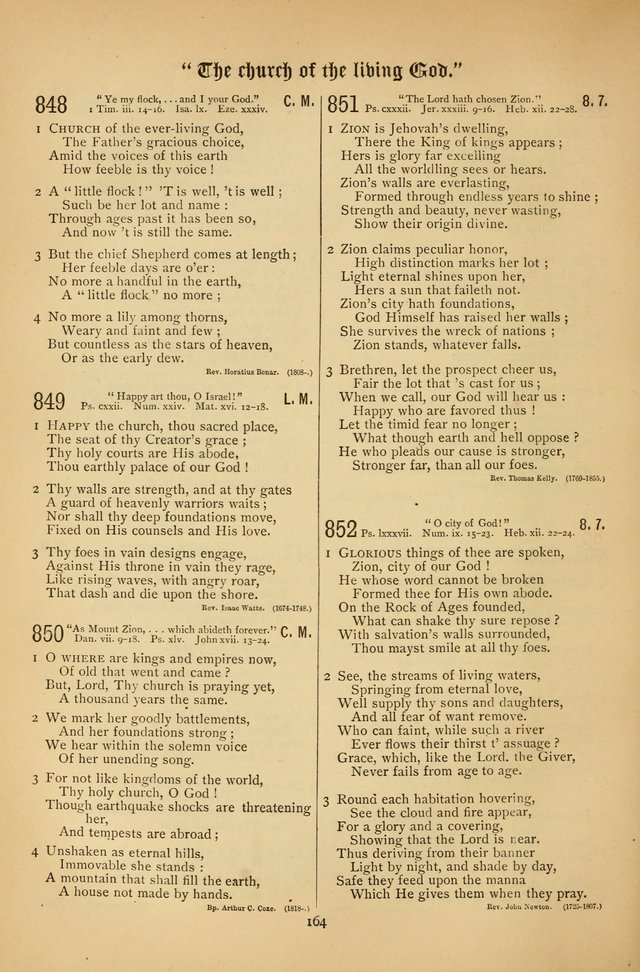 The Clifton Chapel Collection of "Psalms, Hymns, and Spiritual Songs": for public, social and family worship and private devotions at the Sanitarium, Clifton Springs, N. Y. page 164