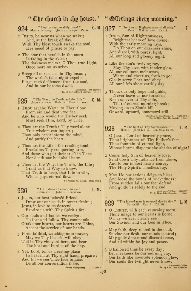 The Clifton Chapel Collection of "Psalms, Hymns, and Spiritual Songs": for public, social and family worship and private devotions at the Sanitarium, Clifton Springs, N. Y. page 178