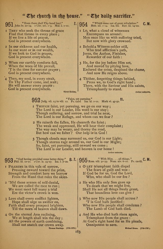 The Clifton Chapel Collection of "Psalms, Hymns, and Spiritual Songs": for public, social and family worship and private devotions at the Sanitarium, Clifton Springs, N. Y. page 183