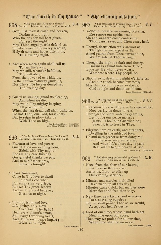 The Clifton Chapel Collection of "Psalms, Hymns, and Spiritual Songs": for public, social and family worship and private devotions at the Sanitarium, Clifton Springs, N. Y. page 186