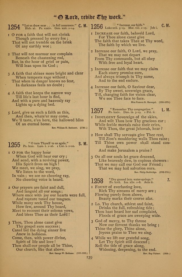 The Clifton Chapel Collection of "Psalms, Hymns, and Spiritual Songs": for public, social and family worship and private devotions at the Sanitarium, Clifton Springs, N. Y. page 239