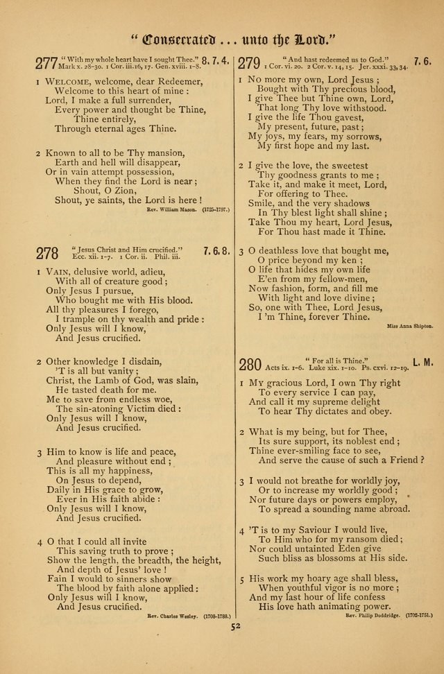 The Clifton Chapel Collection of "Psalms, Hymns, and Spiritual Songs": for public, social and family worship and private devotions at the Sanitarium, Clifton Springs, N. Y. page 52