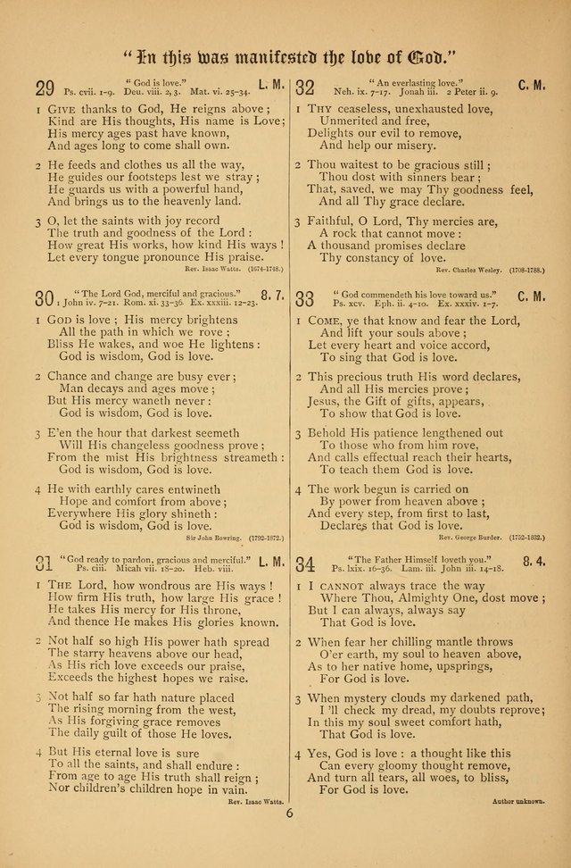 The Clifton Chapel Collection of "Psalms, Hymns, and Spiritual Songs": for public, social and family worship and private devotions at the Sanitarium, Clifton Springs, N. Y. page 6
