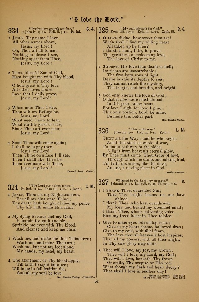 The Clifton Chapel Collection of "Psalms, Hymns, and Spiritual Songs": for public, social and family worship and private devotions at the Sanitarium, Clifton Springs, N. Y. page 61