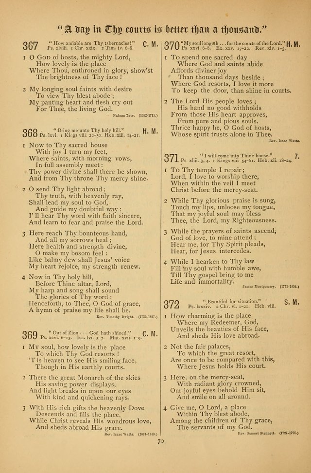 The Clifton Chapel Collection of "Psalms, Hymns, and Spiritual Songs": for public, social and family worship and private devotions at the Sanitarium, Clifton Springs, N. Y. page 70