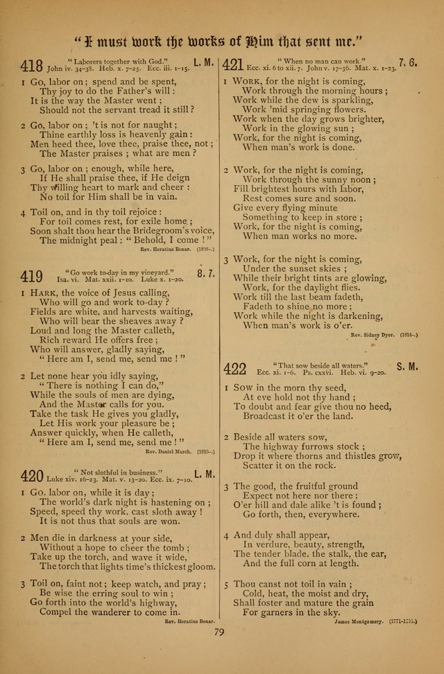 The Clifton Chapel Collection of "Psalms, Hymns, and Spiritual Songs": for public, social and family worship and private devotions at the Sanitarium, Clifton Springs, N. Y. page 79