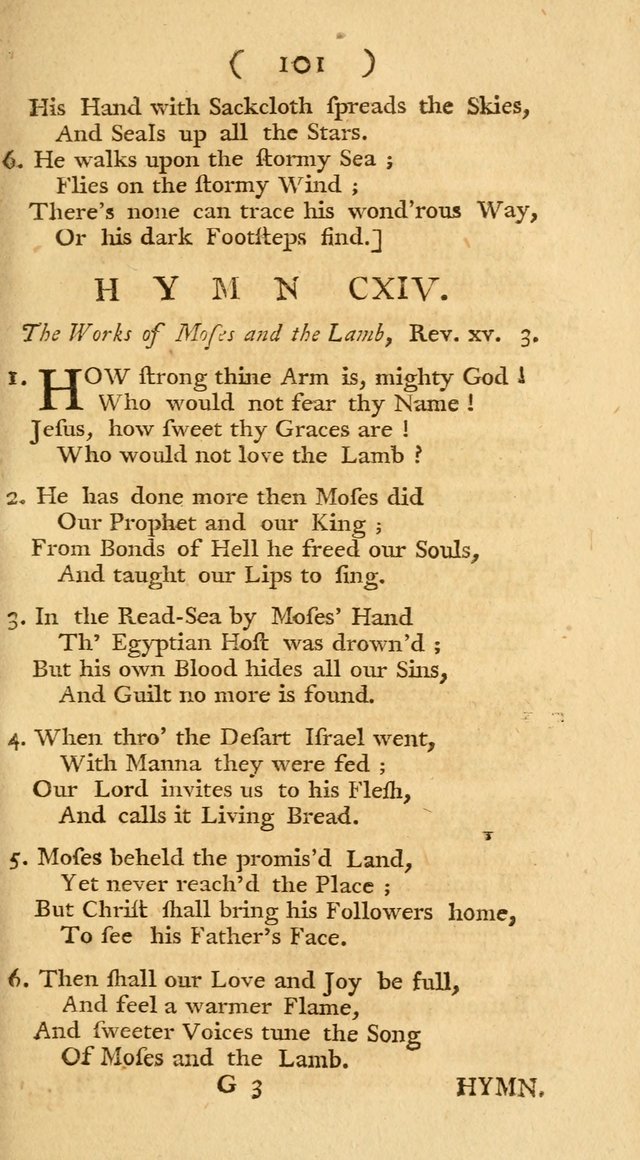 The Christians Duty, exhibited, in a series of Hymns: collected from various authors, designed for the worship of God, and for the edification of Christians (1st Ed.) page 101