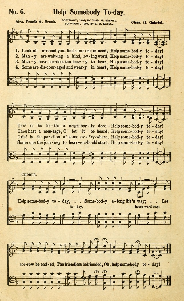 Christian Gospel Hymns: for church, Sunday school, and evangelistic meetings: contains the cream of all the old songs, and the very best of all the new page 6