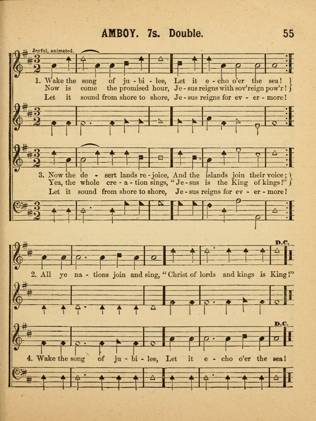 Crystal Gems for the Sabbath School: containing a choice collection of new hymns and tunes, suitable for anniversaries, and all other exercises of the Sabbath-school... page 55