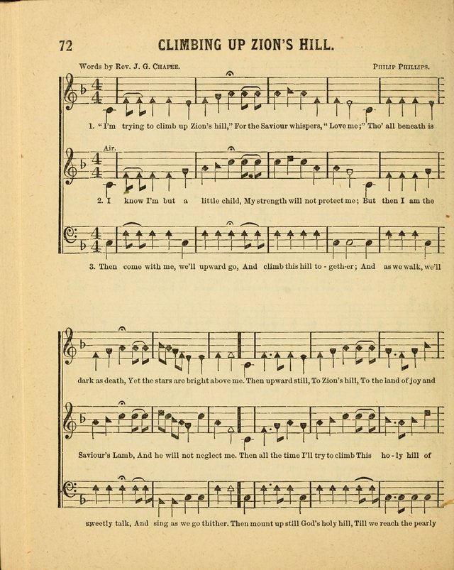 Crystal Gems for the Sabbath School: containing a choice collection of new hymns and tunes, suitable for anniversaries, and all other exercises of the Sabbath-school... page 72