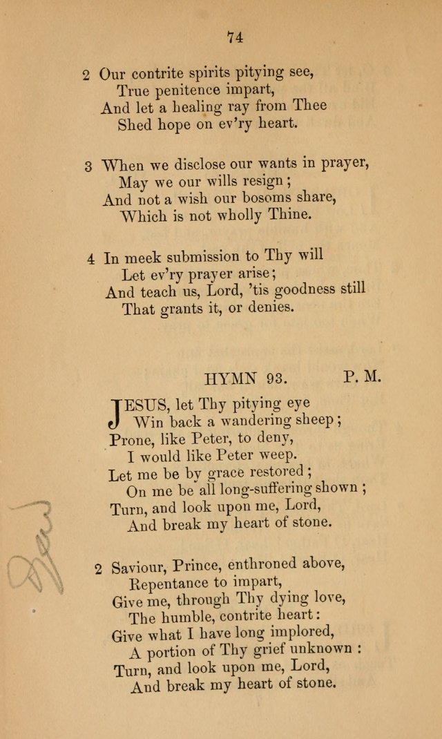 A Collection of Hymns page 74