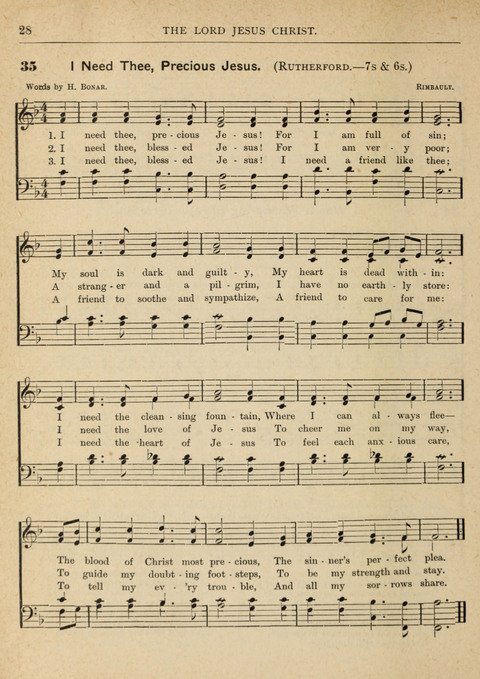 The Canadian Hymnal: a collection of hymns and music for Sunday schools, Epworth leagues, prayer and praise meetings, family circles, etc. (Revised and enlarged) page 28