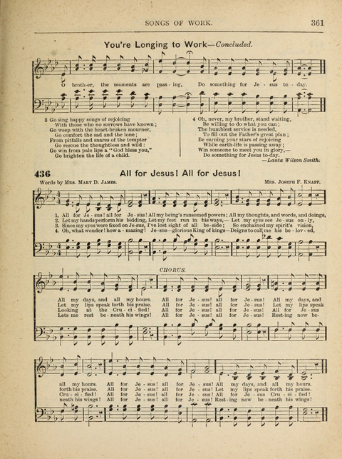 The Canadian Hymnal: a collection of hymns and music for Sunday schools, Epworth leagues, prayer and praise meetings, family circles, etc. (Revised and enlarged) page 361