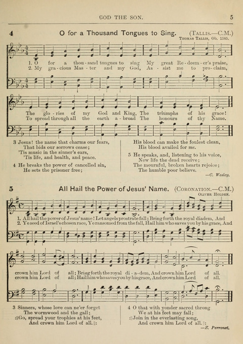 The Canadian Hymnal: a collection of hymns and music for Sunday schools, Epworth leagues, prayer and praise meetings, family circles, etc. (Revised and enlarged) page 5