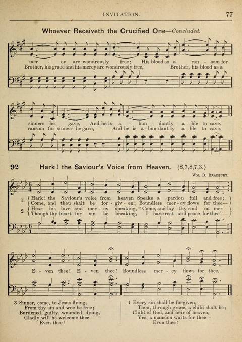 The Canadian Hymnal: a collection of hymns and music for Sunday schools, Epworth leagues, prayer and praise meetings, family circles, etc. (Revised and enlarged) page 77