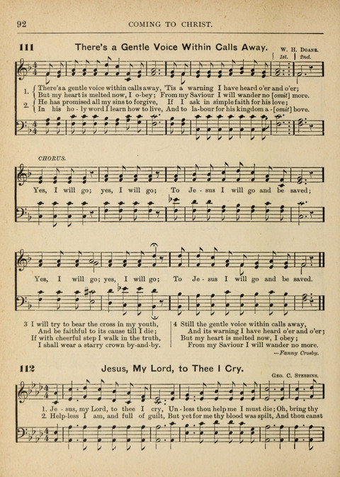 The Canadian Hymnal: a collection of hymns and music for Sunday schools, Epworth leagues, prayer and praise meetings, family circles, etc. (Revised and enlarged) page 92
