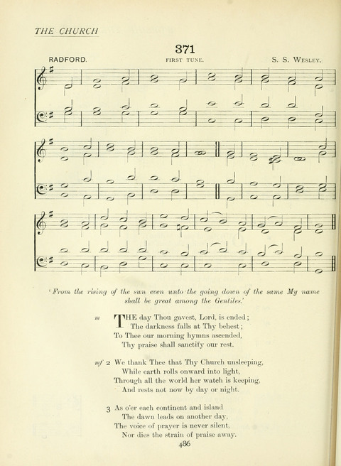 The Church Hymnary page 486