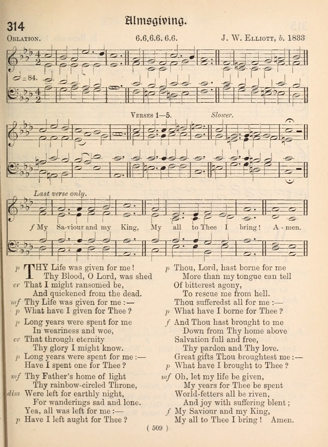 Church Hymns: with tunes (New ed.) page 509