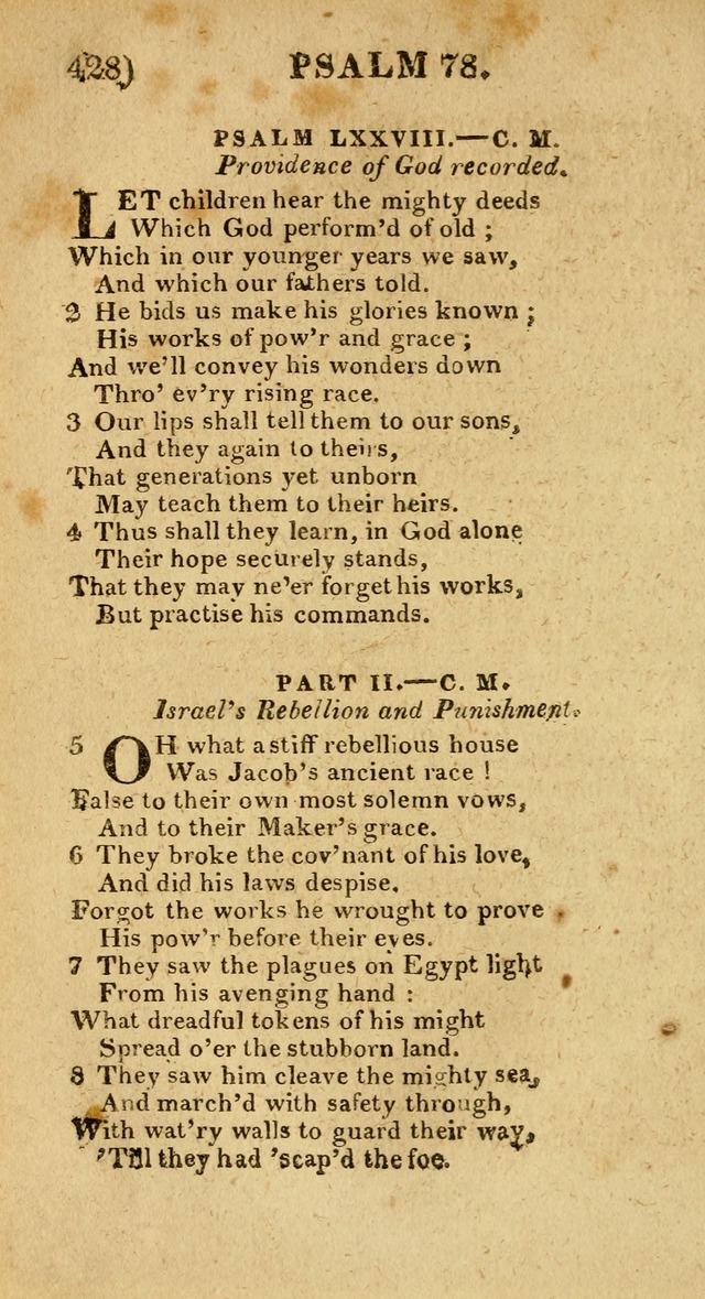 Church Hymn Book: consisting of newly composed hymns with the addition of hymns and psalms, from other authors, carefully adapted for the use of public worship, and many other occasions (1st ed.) page 447