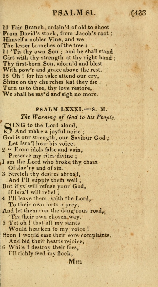 Church Hymn Book: consisting of newly composed hymns with the addition of hymns and psalms, from other authors, carefully adapted for the use of public worship, and many other occasions (1st ed.) page 452