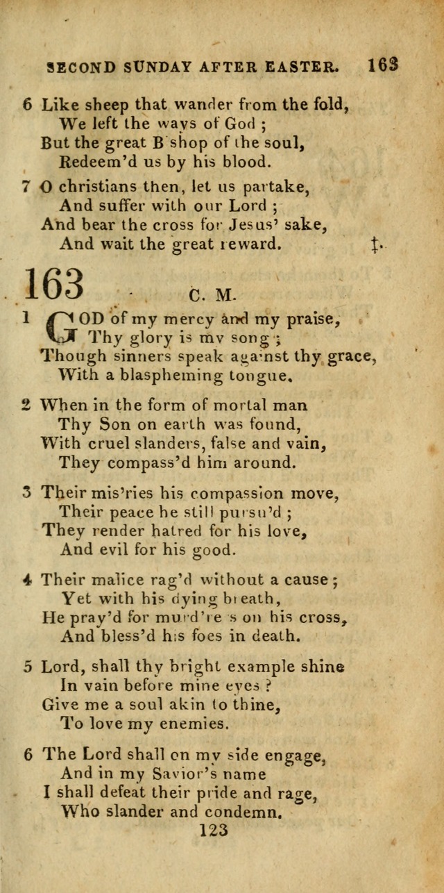 Church Hymn Book; consisting of hymns and psalms, original and selected. adapted to public worship and many other occasions. 2nd ed. page 123