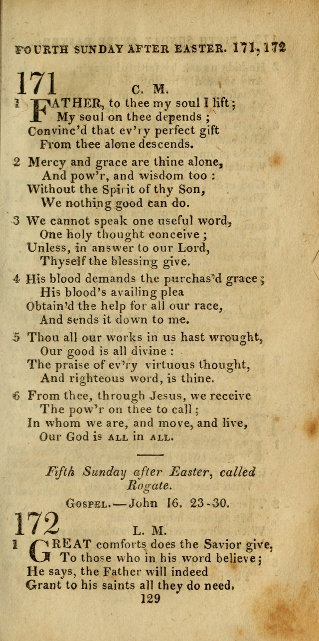 Church Hymn Book; consisting of hymns and psalms, original and selected. adapted to public worship and many other occasions. 2nd ed. page 129