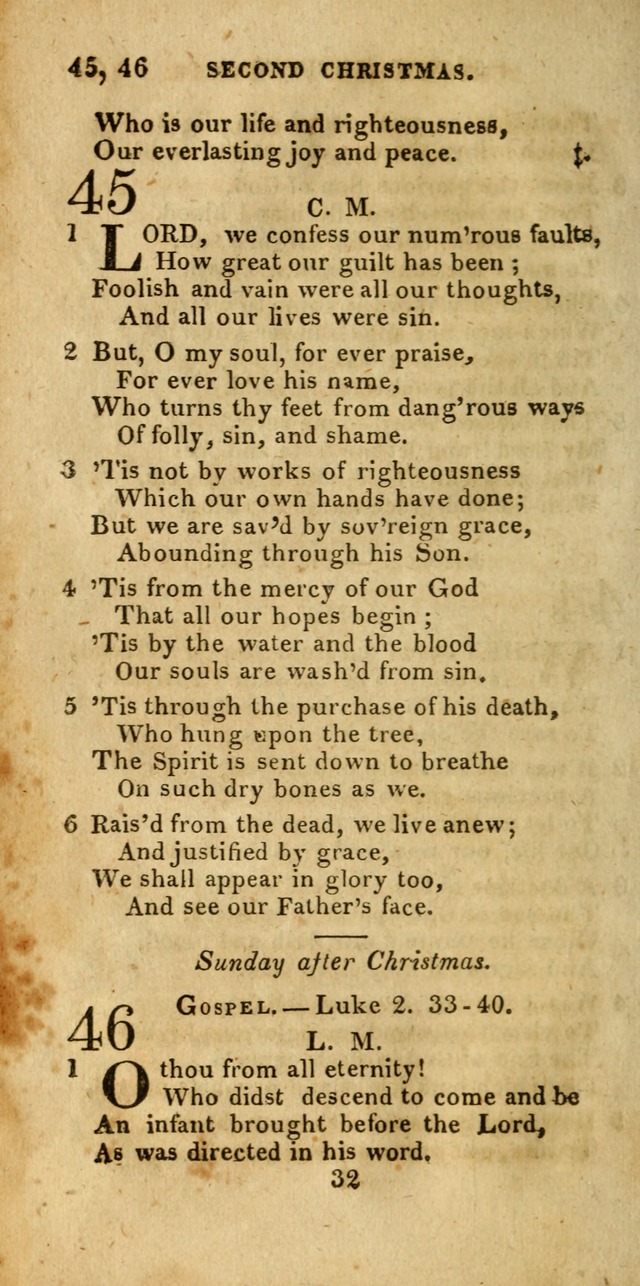 Church Hymn Book; consisting of hymns and psalms, original and selected. adapted to public worship and many other occasions. 2nd ed. page 32