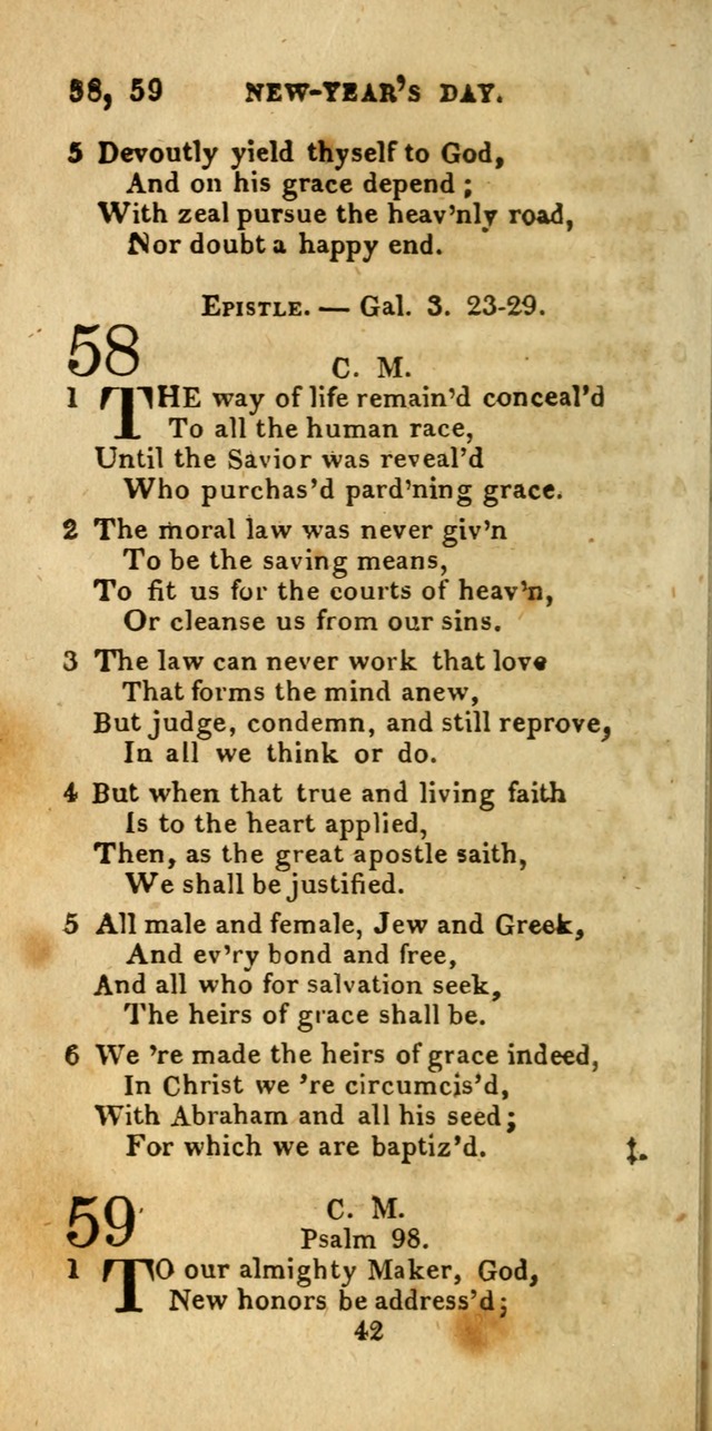 Church Hymn Book; consisting of hymns and psalms, original and selected. adapted to public worship and many other occasions. 2nd ed. page 42