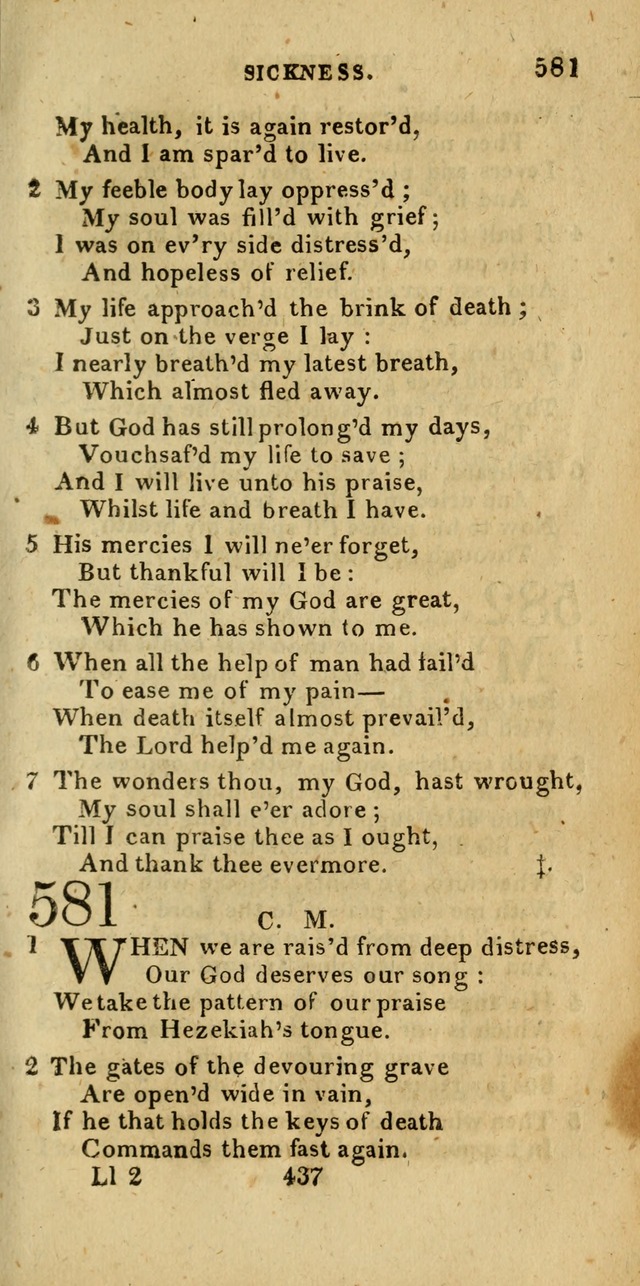 Church Hymn Book; consisting of hymns and psalms, original and selected. adapted to public worship and many other occasions. 2nd ed. page 435
