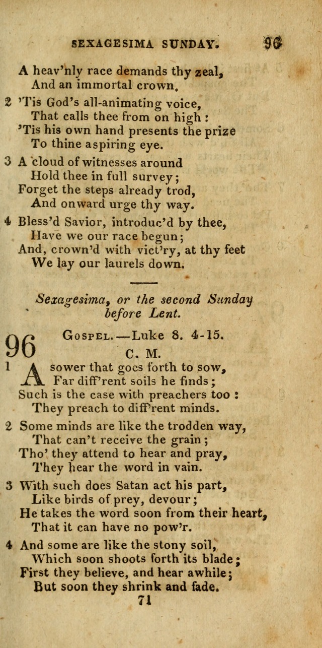 Church Hymn Book; consisting of hymns and psalms, original and selected. adapted to public worship and many other occasions. 2nd ed. page 71